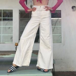 White high waisted wide leg Zara jeans